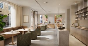A relaxed coffee area in the Chancery House office property in Holborn