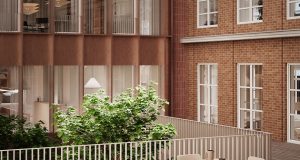The courtyard area within the Chancery House premium workspace and office property in Holborn