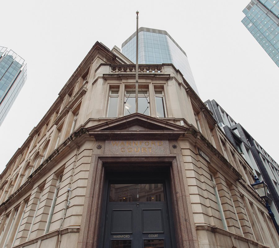 Exterior of Warnford Court Office Building on Throgmorton Street