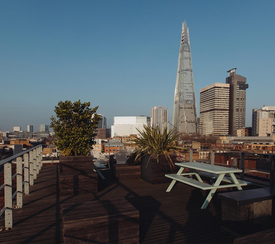View from the Rooftop Terrace at 201 Borough High Street Office Building
