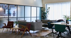A coworking lounge at 201 Borough High Street office building