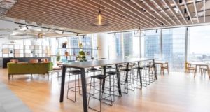 Co-working desks at 100 Bishopsgate