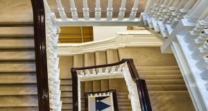 An ornate stairwell at 80 Coleman Street in Moorgate