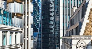 Exterior of Offices on Lime Street in London with views of the Lloyds Building