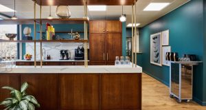 A refreshment area at the luxury office space at 25 Eccleston Place