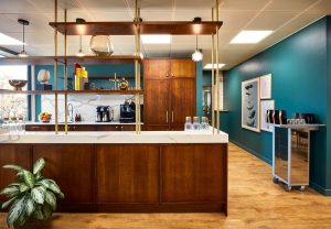 A fully stocked kitchen within a luxury serviced office in London